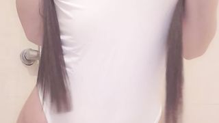 湿身+白色连体衣湿身诱惑展示