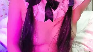 【69堂免费视频】双马尾呆萌小萝莉跳蛋玻璃棒双管齐下猛捅嫩穴