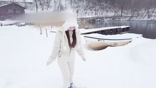 【69堂午夜视频】雪天户外性爱室外干完里面干