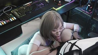 【69堂午夜视频】不要打游戏了跟我一起玩吧打游戏时遇到AI少女口交取精